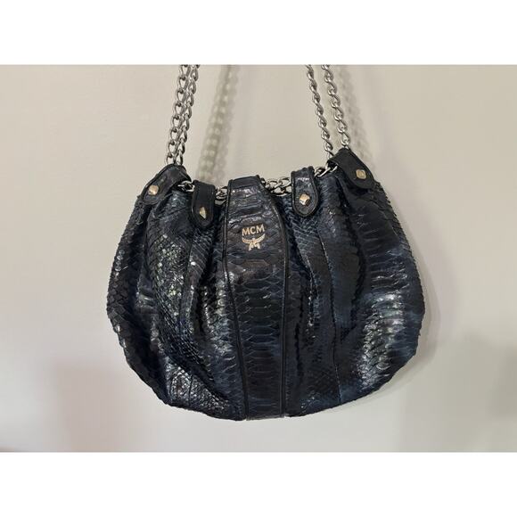 mcm black snakeskin purse - Picture 1 of 4